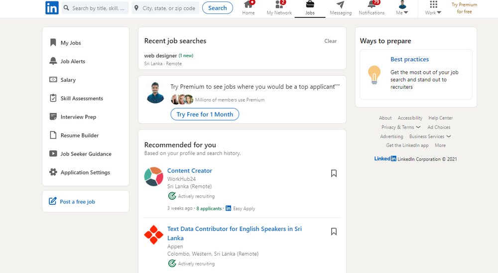 linkedin job search